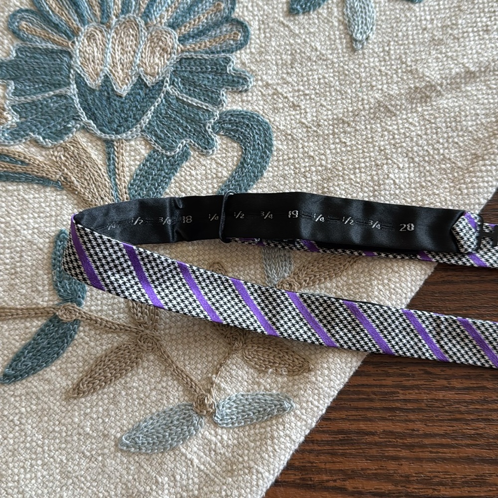 Ben Sherman Purple and Black Geometric Bow Tie. - Picture 2 of 4